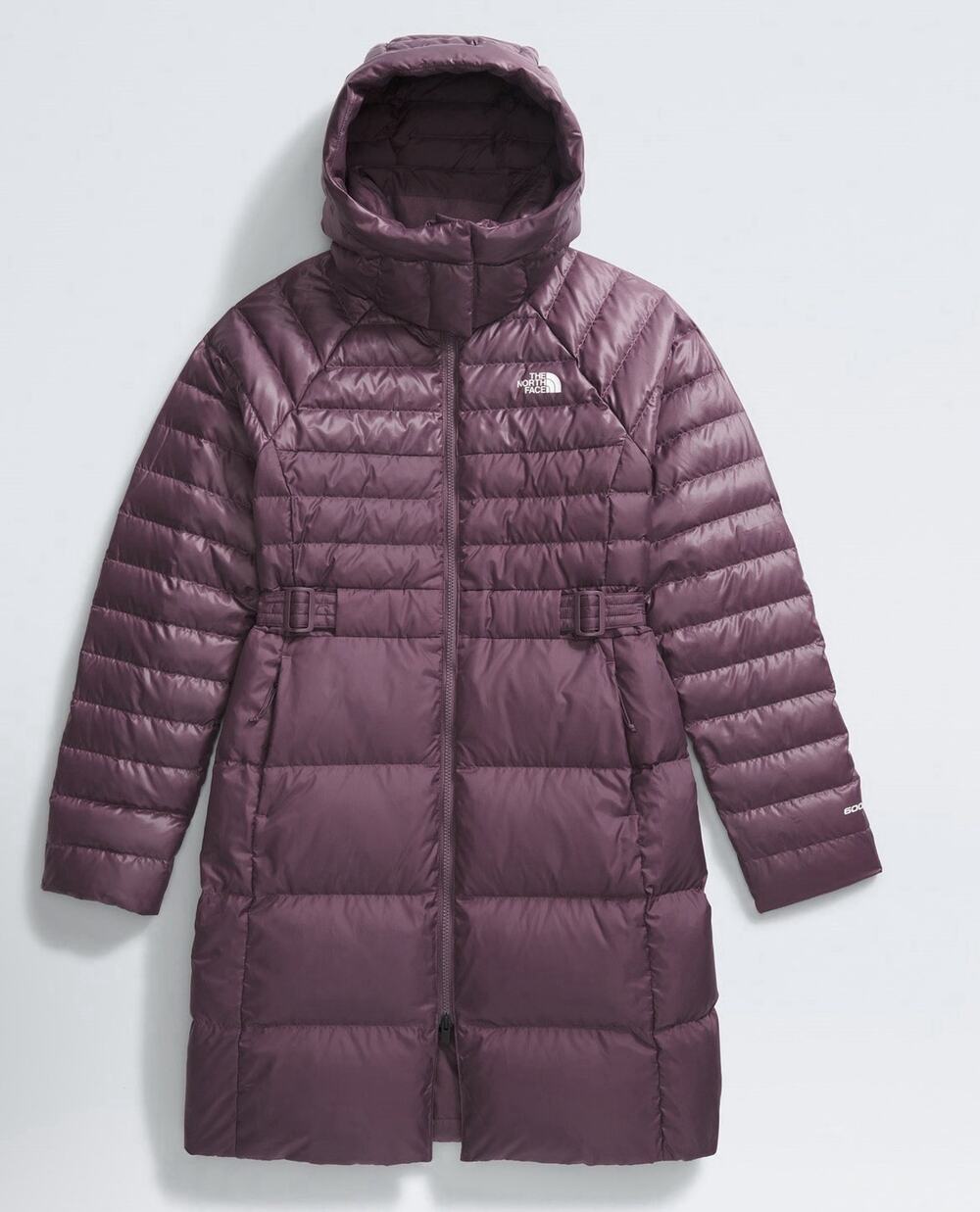 The North Face Ruby Parka Down 600 Hooded Belted Midnight Mauve Women's XS